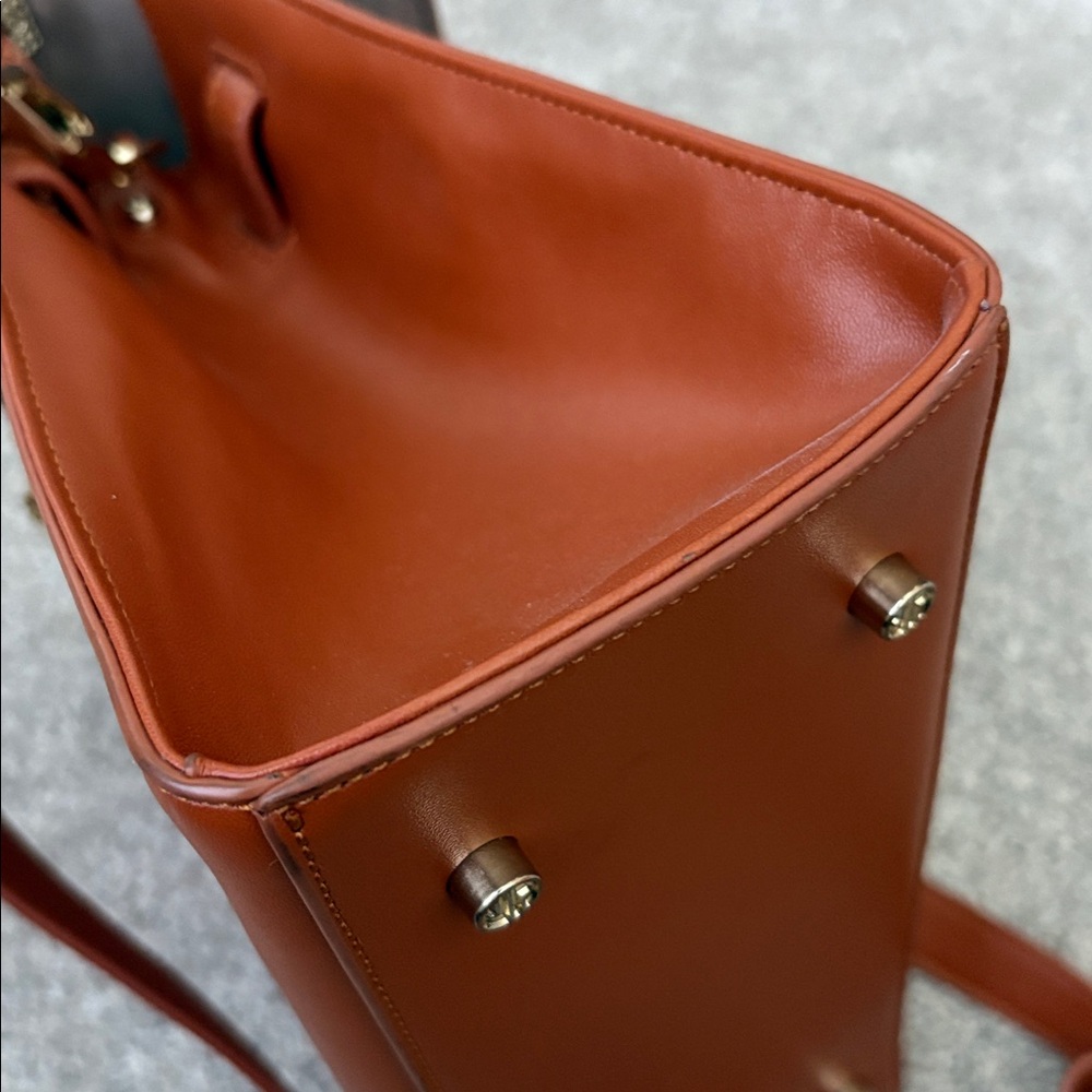 Segolene en Cuir Tan Faux Leather Handbag - Picture 13 of 13